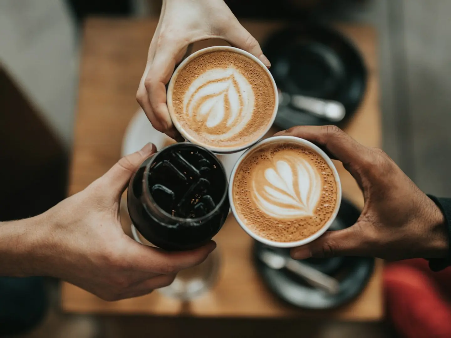 Cup of coffee on a café table