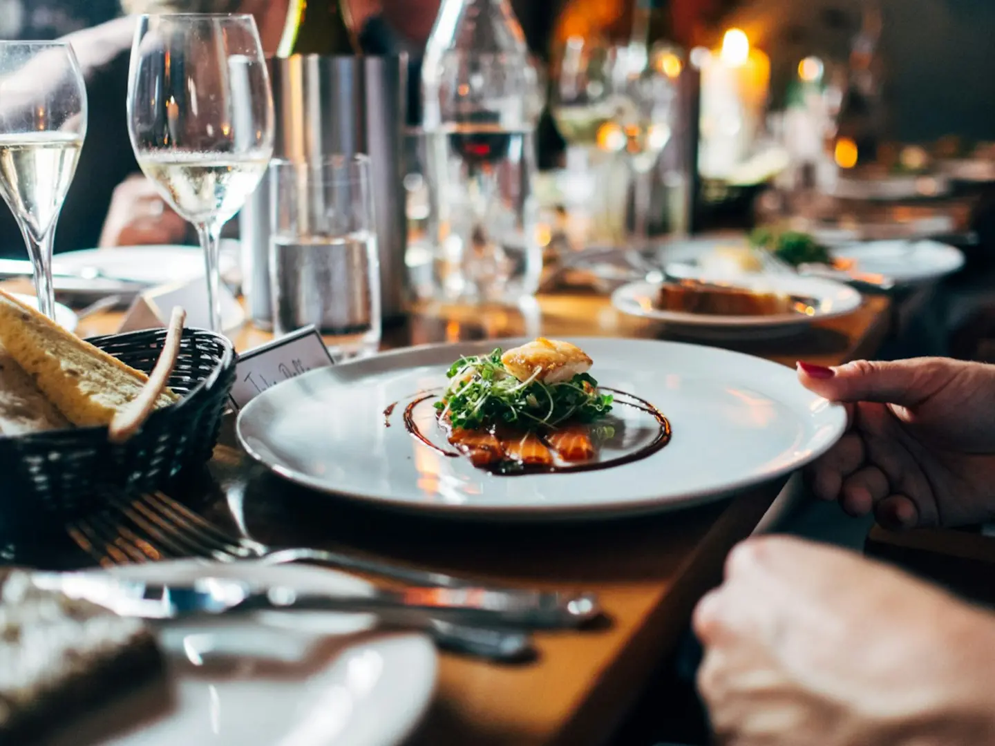 Elegant restaurant table setting